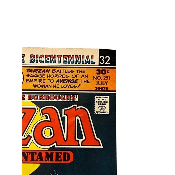 Tarzan #251 (1976) DC Comics FN+ 6.5 Kubert Cover Bicentennial Issue Pre-Owned - Picture 4 of 12